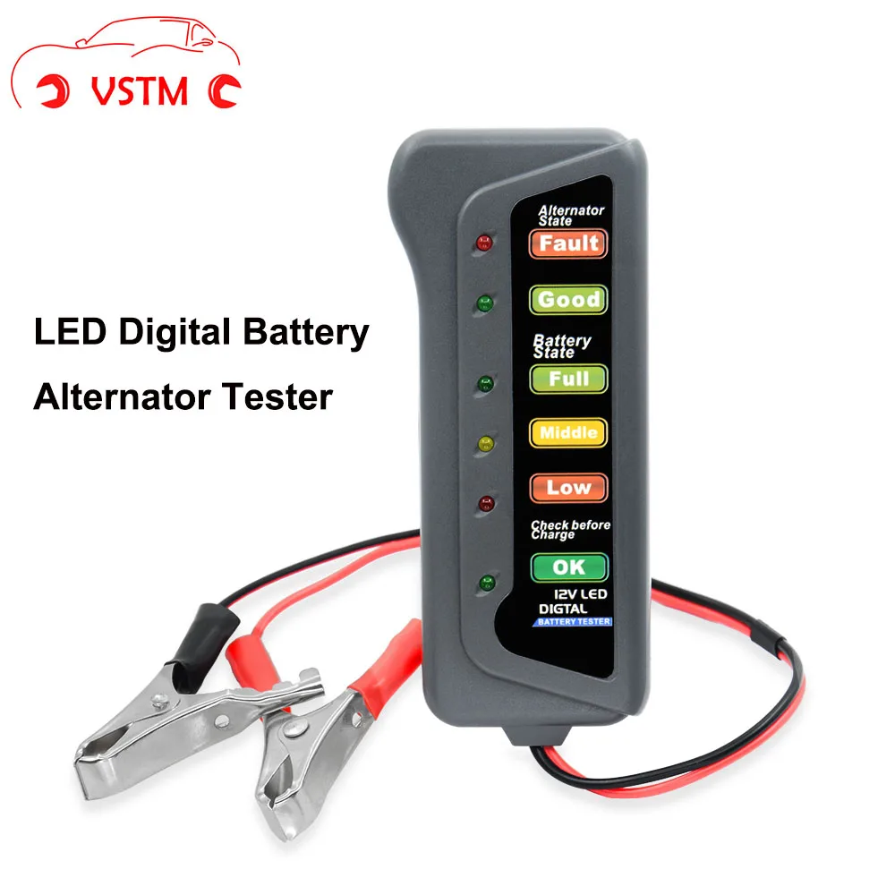 12V Digital with 6 LED Lights Display Battery Testers Alternator Car Vehicle Diagnostic Tool For Car Motorcycle circuit tester
12V Digital with 6 LED Lights Display Battery Testers Alternator Car Vehicle Diagnostic Tool For Car Motorcycle circuit tester