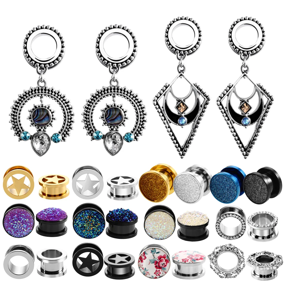 2pcs/lot Steel Gem Ear Plug Tunnel Piercing Screw Fit Expansion Ear Stretcher Fesh Tunnel Gauges Body Piercing Jewelry 6mm-16mm
2pcs/lot Steel Gem Ear Plug Tunnel Piercing Screw Fit Expansion Ear Stretcher Fesh Tunnel Gauges Body Piercing Jewelry 6mm-16mm
