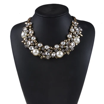 Simulated Pearl Statement Choker Necklace Women Big Bib Large Collar Necklaces Female Luxury Crystal Necklace ZA Jewelry 2020
Simulated Pearl Statement Choker Necklace Women Big Bib Large Collar Necklaces Female Luxury Crystal Necklace ZA Jewelry 2020