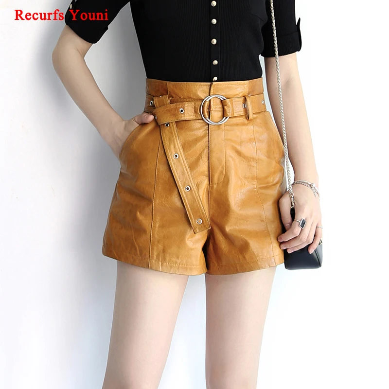 2019 NEW Ladies High Waist Loop Belt Casual Wide Leg Moto Shorts For Women Genuine Leather Distress Yellow Trousers With Sashes
2019 NEW Ladies High Waist Loop Belt Casual Wide Leg Moto Shorts For Women Genuine Leather Distress Yellow Trousers With Sashes