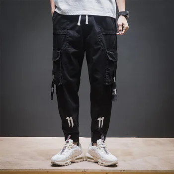 Streetwear Hip Hop Men Cargo Pants Embroidery Solid Color Male Pants Multi-Pockets Trendy Trousers 
Streetwear Hip Hop Men Cargo Pants Embroidery Solid Color Male Pants Multi-Pockets Trendy Trousers