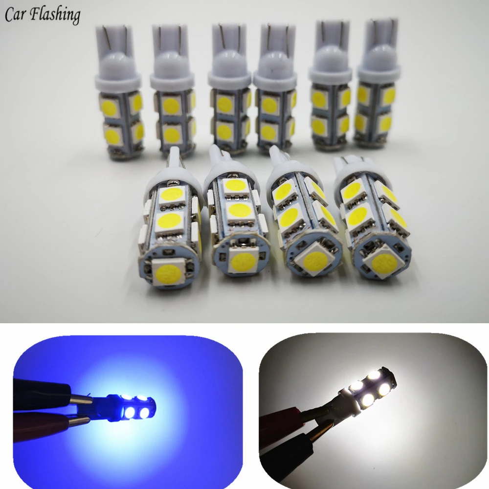 10pcs Car Led lights 194 168 W5W T10 9SMD 5050 LED Auto Car mobile Tail Turn Signal Side Marker Light-emitting Diode Lamp Bulb
10pcs Car Led lights 194 168 W5W T10 9SMD 5050 LED Auto Car mobile Tail Turn Signal Side Marker Light-emitting Diode Lamp Bulb