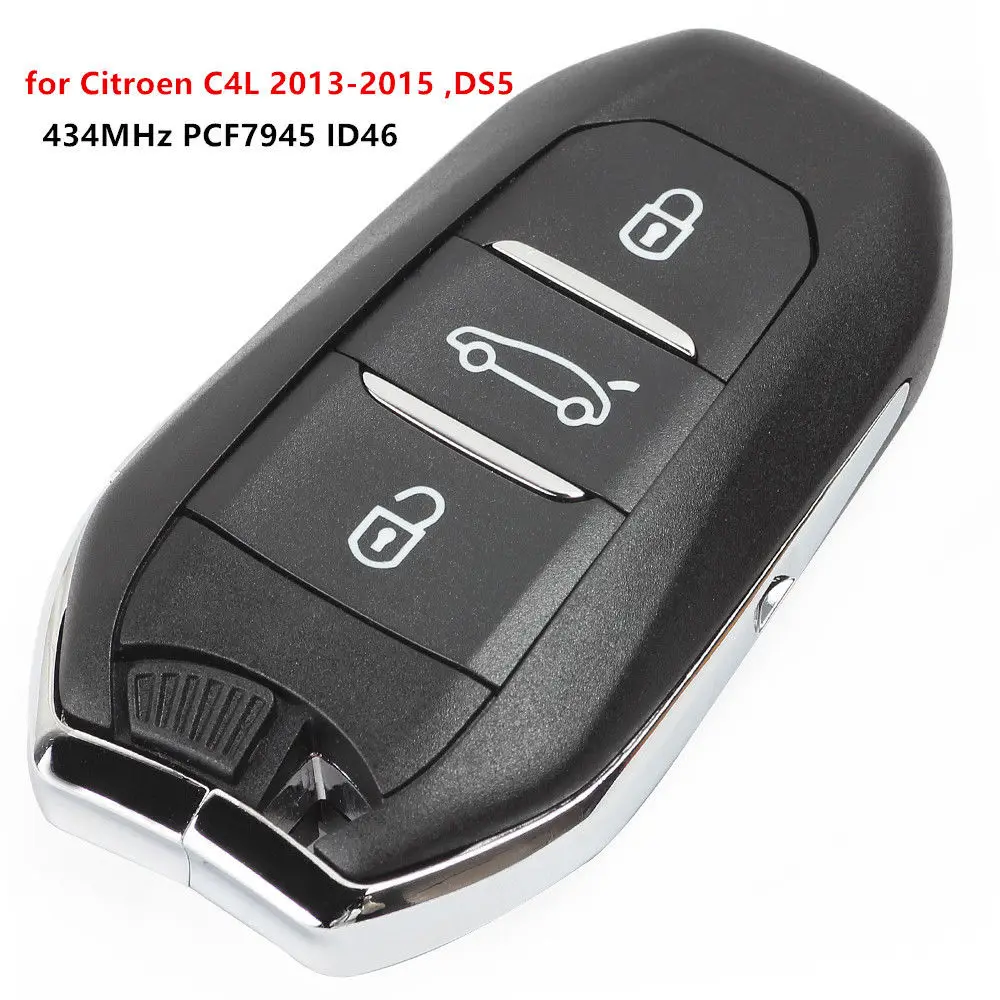 KEYECU 2PCS Replacement Remote Key Fob 3B 434MHz PCF7945 ID46 for Citroen C4L 2013-2015 ,DS5
KEYECU 2PCS Replacement Remote Key Fob 3B 434MHz PCF7945 ID46 for Citroen C4L 2013-2015 ,DS5