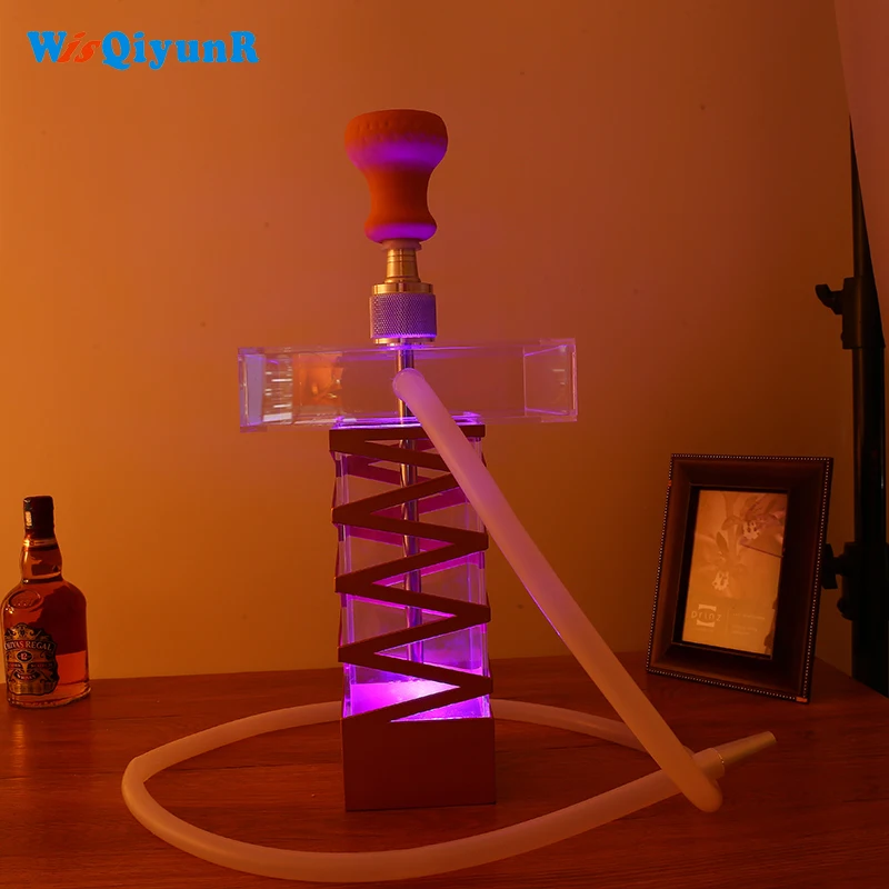 WisQuiynR professional designed Transparent flask Hookah narguile Shisha with remote control multicolor LED light, single hose
WisQuiynR professional designed Transparent flask Hookah narguile Shisha with remote control multicolor LED light, single hose