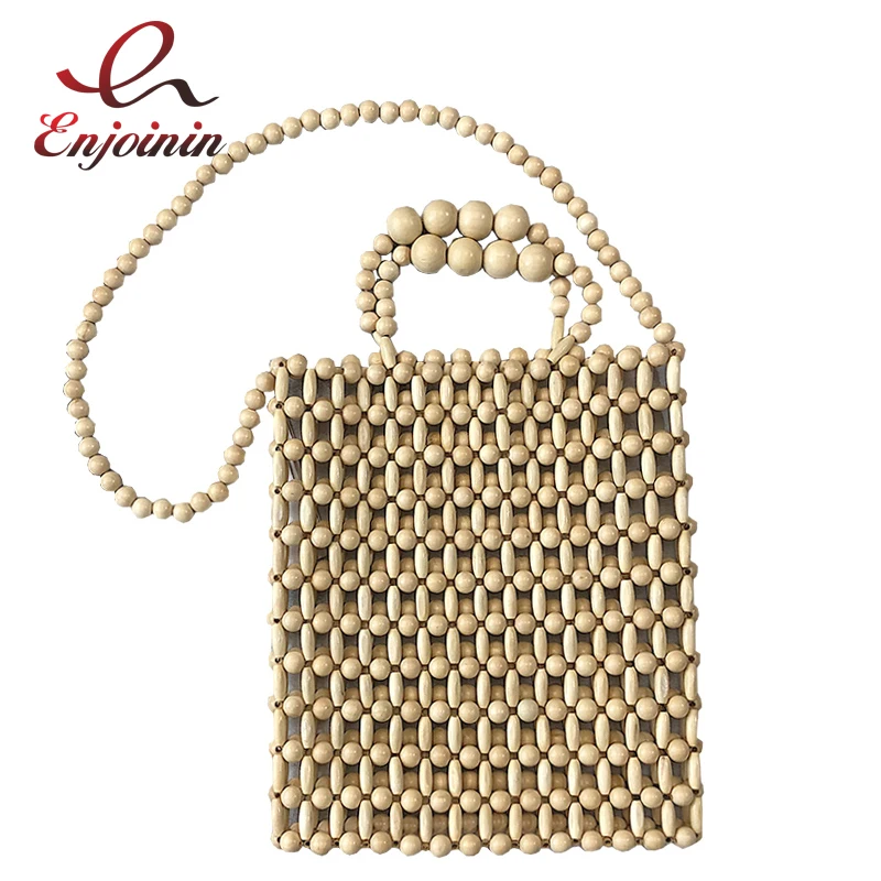 Vintage Fashion Openwork Wood Beaded Design Female Style Tote Shoulder Bag Crossbody Messenger Bag Designer Bag Women Handbag
Vintage Fashion Openwork Wood Beaded Design Female Style Tote Shoulder Bag Crossbody Messenger Bag Designer Bag Women Handbag