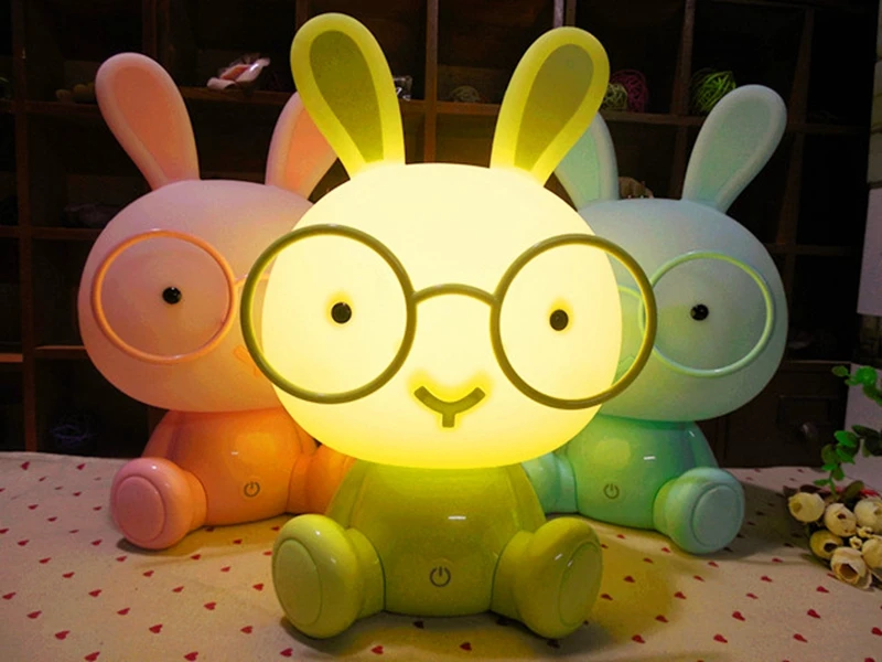 Cute LED Rabbit Night Lamp for Children Baby Kids Room USB Night Light Christmas Birthday Gift Bedside Decoration Light (11)