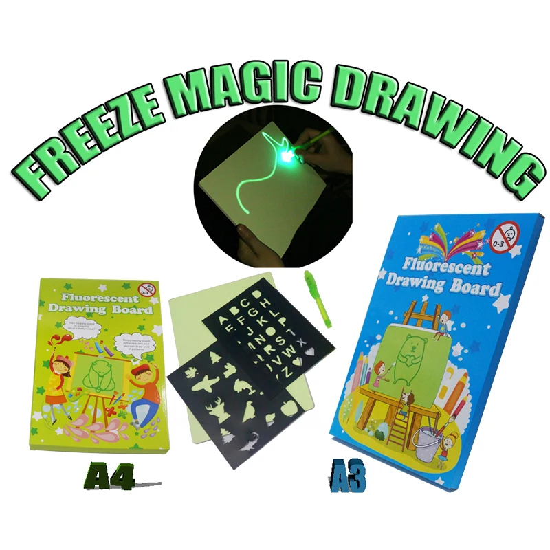 A3 Night Light Drawing Board Set Toy Magic Draw with Light In Dark Children Education Toy Noctilucent Pen Writing Paint Russian
A3 Night Light Drawing Board Set Toy Magic Draw with Light In Dark Children Education Toy Noctilucent Pen Writing Paint Russian
