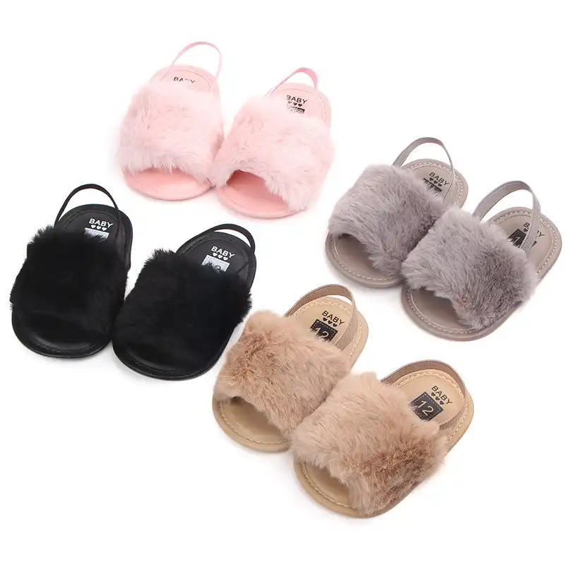 fuzzy baby sandals