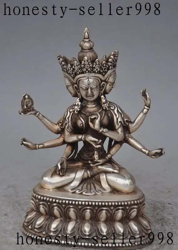 christmas Old tibet buddhism silver 3 head 8 arm Namgyalma &Ushnishavijaya buddha statue halloween
christmas Old tibet buddhism silver 3 head 8 arm Namgyalma &Ushnishavijaya buddha statue halloween