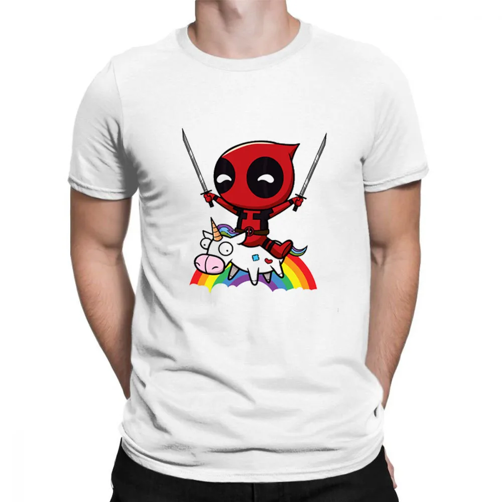 2019 Summer Fashion Men White T-Shirt Funny Cute Deadpool Minion Streetwear Unicorn Rainbow Cotton Print Top Tees Camiseta Mujer
2019 Summer Fashion Men White T-Shirt Funny Cute Deadpool Minion Streetwear Unicorn Rainbow Cotton Print Top Tees Camiseta Mujer