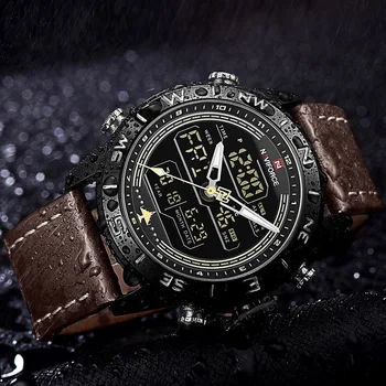 NAVIFORCE Chronograph Men Watch Top Brand Luxury Sport Digital Male Clock Genuine Leather LED Military Quartz Men Wristwatches
NAVIFORCE Chronograph Men Watch Top Brand Luxury Sport Digital Male Clock Genuine Leather LED Military Quartz Men Wristwatches