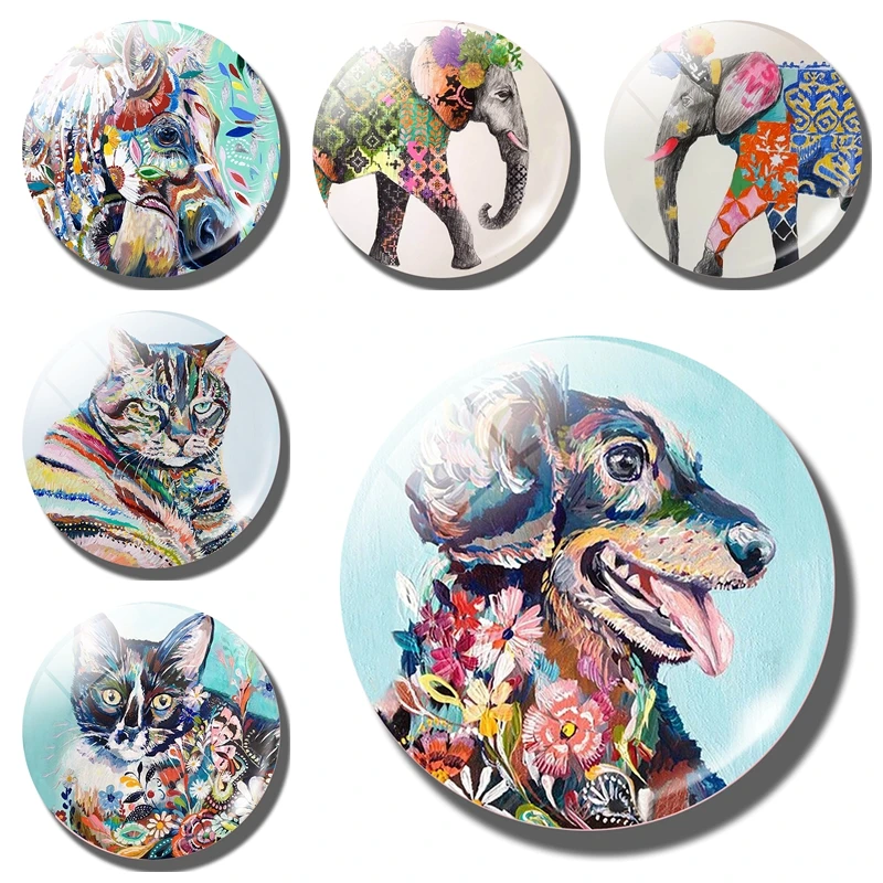Art Oil Painting Animal Fridge Magnet Dog horse Elephant Cat Glass Magnetic Refrigerator Sticker message board Home Decoration
Art Oil Painting Animal Fridge Magnet Dog horse Elephant Cat Glass Magnetic Refrigerator Sticker message board Home Decoration
