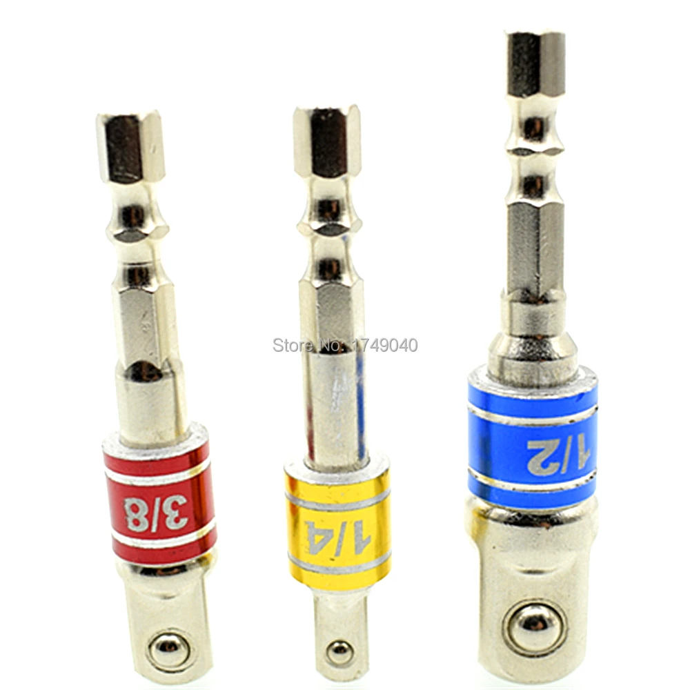 3pc Socket Bit Adapter Drill Nut Driver Set 1/4" Hex Shank to 1/4" 3/8" 1/2" Impact Drill BIts Square Driver Power Extension Bar
3pc Socket Bit Adapter Drill Nut Driver Set 1/4" Hex Shank to 1/4" 3/8" 1/2" Impact Drill BIts Square Driver Power Extension Bar