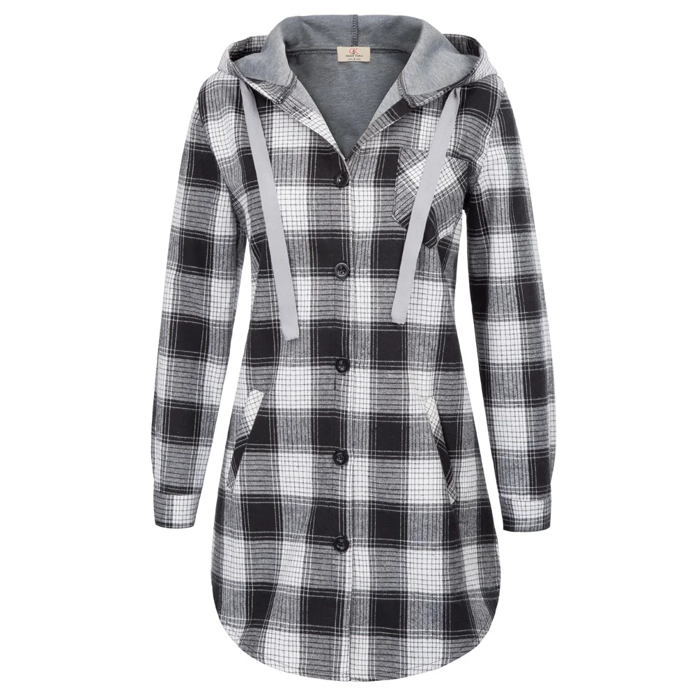 2018 Women's Plaid Shirt Flannel Thick Warm Female Long Sleeve Hooded Tops Outwear S-XXL Winter Check Blouse Blusas Femininas
2018 Women's Plaid Shirt Flannel Thick Warm Female Long Sleeve Hooded Tops Outwear S-XXL Winter Check Blouse Blusas Femininas