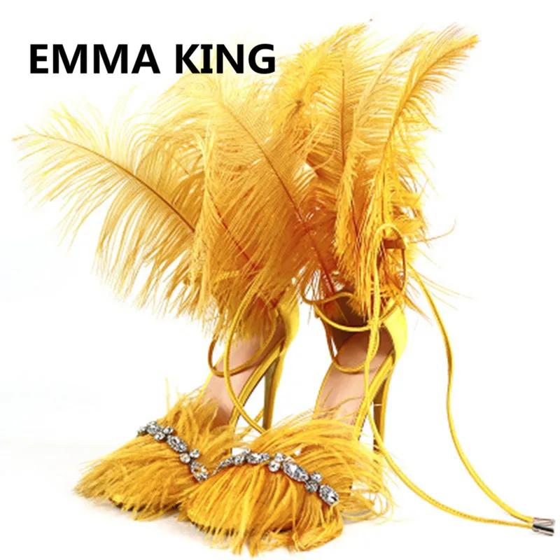 2019 Runway New Feather Crystal Women's Gladiator Sandals Open Toe Ankle Lace Up Sexy High Heels Ladies Sexy Shoes Woman Sandals
2019 Runway New Feather Crystal Women's Gladiator Sandals Open Toe Ankle Lace Up Sexy High Heels Ladies Sexy Shoes Woman Sandals