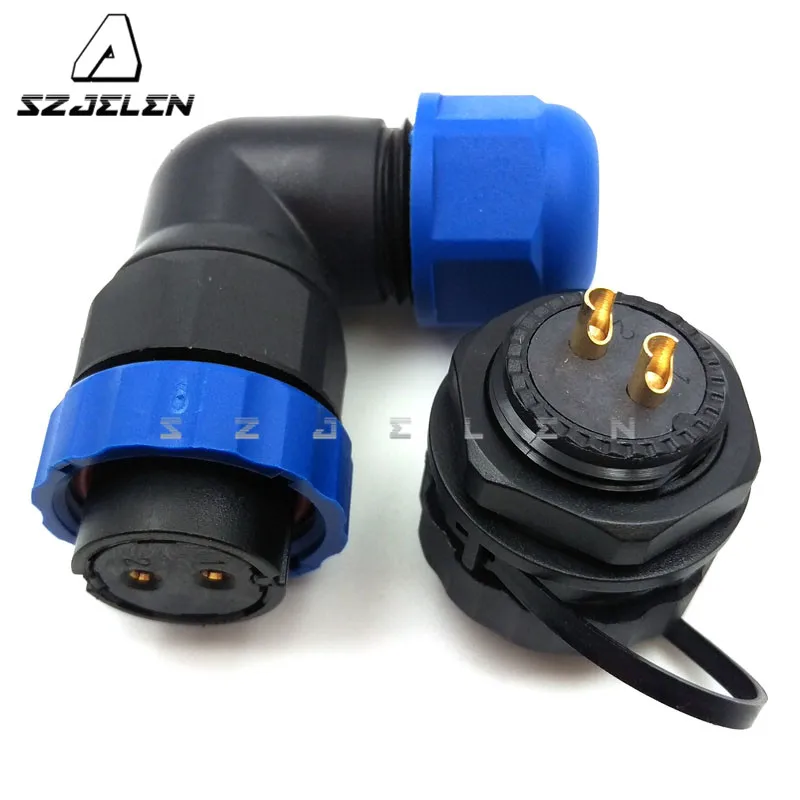 

SD20TP-ZM , 90 degree elbow Waterproof connectors 2pin,ip68 circular connectors, Device power plug socket
