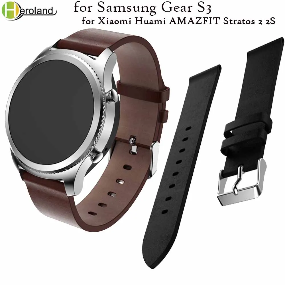 22mm Genuine Leather watch strap Band for Samsung Gear S3 Frontier Classic strap for Huami Amazfit Stratos 2 2S bracelet bands
22mm Genuine Leather watch strap Band for Samsung Gear S3 Frontier Classic strap for Huami Amazfit Stratos 2 2S bracelet bands