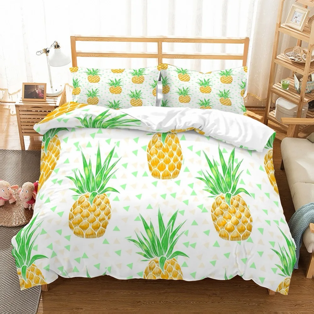 2/3 Piece Pretty Summer Bedding Set Gold Green Pineapples Triangles Printed Bedspread White Duvet Cover Set Full Queen King Size
2/3 Piece Pretty Summer Bedding Set Gold Green Pineapples Triangles Printed Bedspread White Duvet Cover Set Full Queen King Size