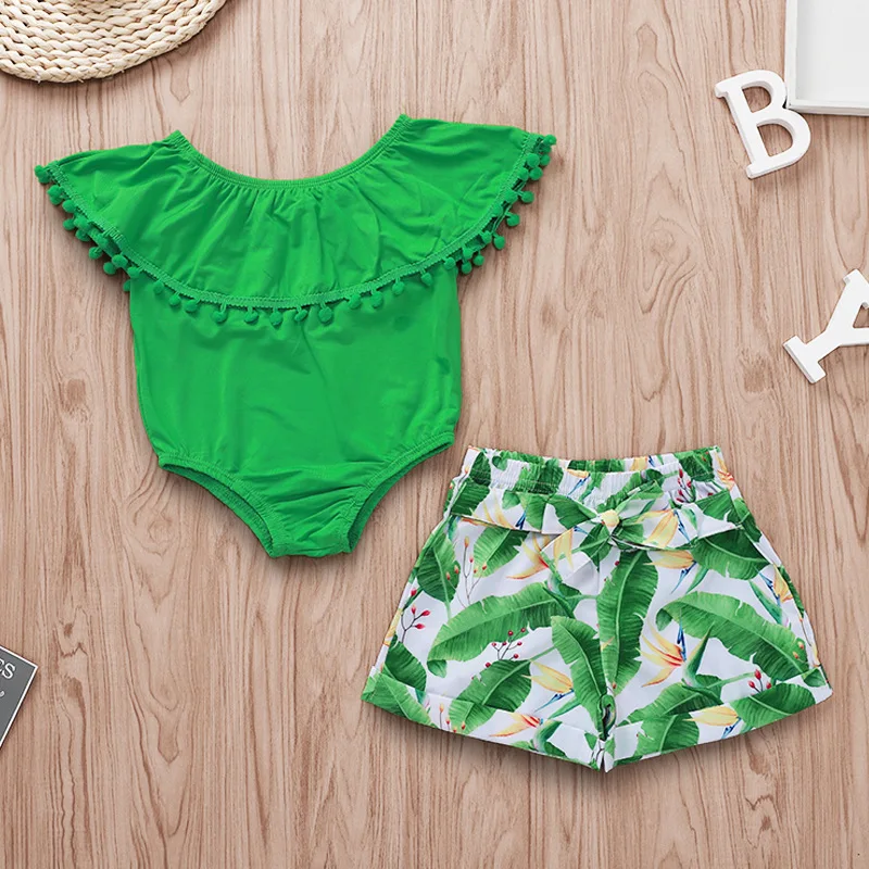 Newborn Girl Outfit Ruffle Sleeve Tassel Green Bodysuit Floral Shorts Baby Girl 2 Piece Sets 6 9 Months Baby Clothes
Newborn Girl Outfit Ruffle Sleeve Tassel Green Bodysuit Floral Shorts Baby Girl 2 Piece Sets 6 9 Months Baby Clothes