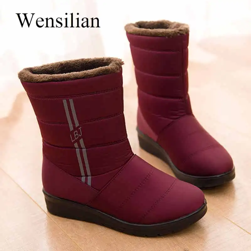 Winter Boots Women Mid-Calf Waterproof Bootie Warm Fur Ladies Slip-on Shoes Plush Insole Botas Mujer
Winter Boots Women Mid-Calf Waterproof Bootie Warm Fur Ladies Slip-on Shoes Plush Insole Botas Mujer