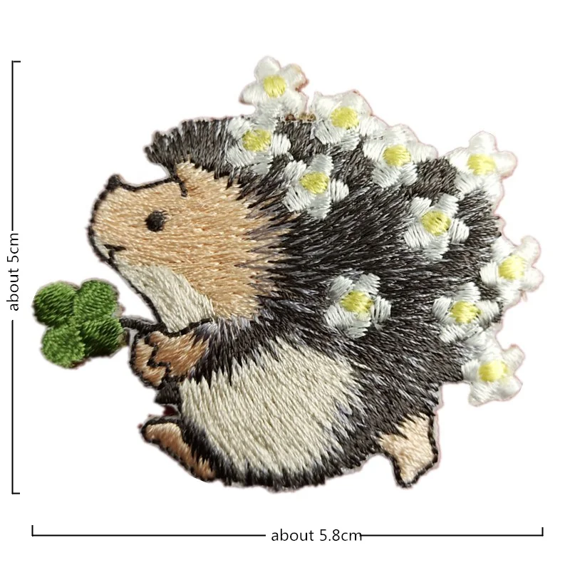 Embroidered Hedgehog Patches Cute Animal Patch (5) -