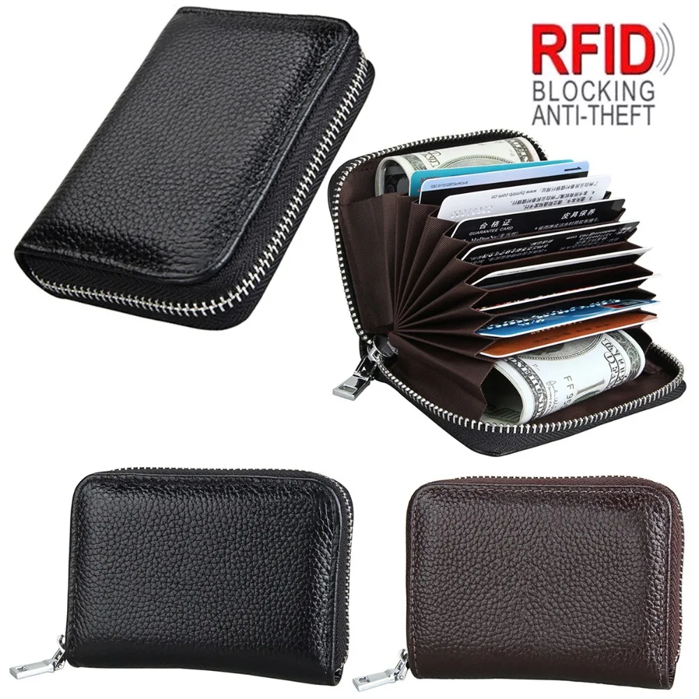 Antitheft Blocking RFID Wallet Men Women Vintage Leather Credit Card Holder Security Information PurseBusiness Case
Antitheft Blocking RFID Wallet Men Women Vintage Leather Credit Card Holder Security Information PurseBusiness Case