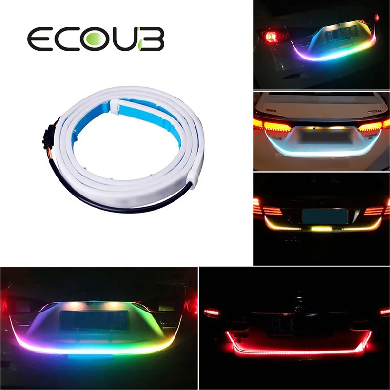 Car Styling LED Strip Trunk Light 12V 120cm RGB 5050 SMD IP67 Auto Rear Warning Lamp Reverse lights With Turn Signal Function
Car Styling LED Strip Trunk Light 12V 120cm RGB 5050 SMD IP67 Auto Rear Warning Lamp Reverse lights With Turn Signal Function