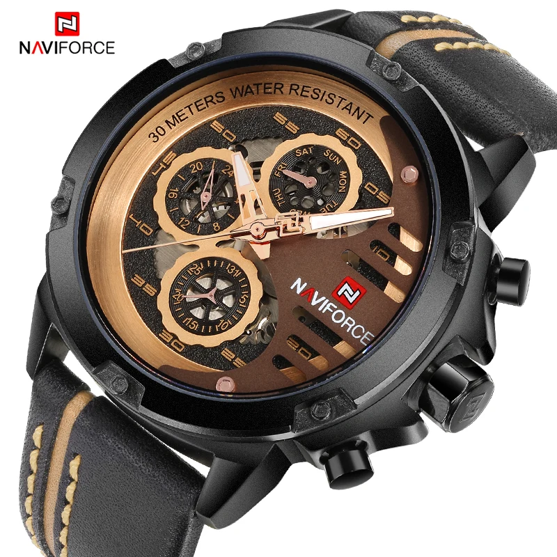 NAVIFORCE Mens Watches Top Brand Luxury Brand Casual Quartz Watch Men Leather Sport Wristwatches Waterproof Relogio Masculino
NAVIFORCE Mens Watches Top Brand Luxury Brand Casual Quartz Watch Men Leather Sport Wristwatches Waterproof Relogio Masculino