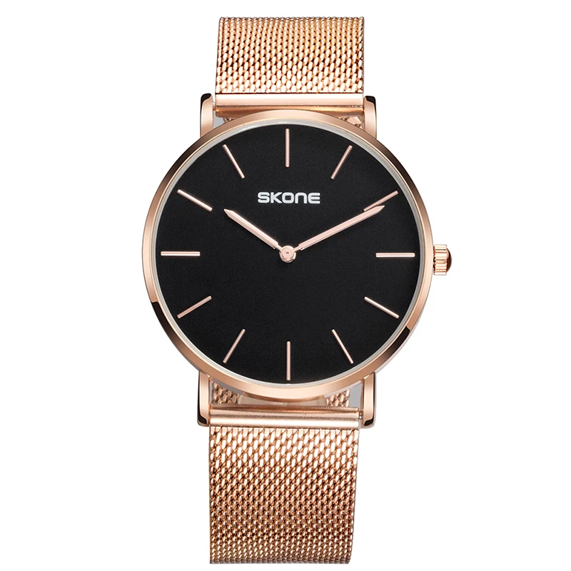 

Skone Business Men's Watches Luxury Brand Modern Simple Style Ultra Thin Casual Male Quartz watch Mesh Steel Wristwatch