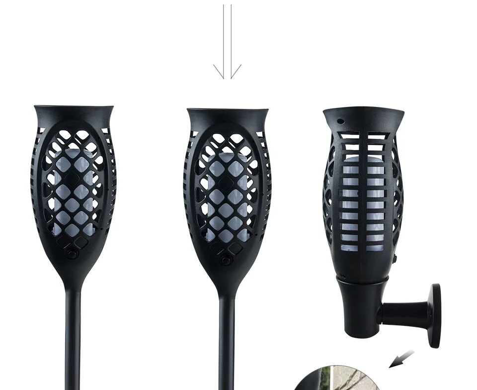 Foxanon Led Solar Lamp Garden Light Waterproof Outdoor Solar Torch Light Smart Solar LED Flame Lights For Garden Decoration_05