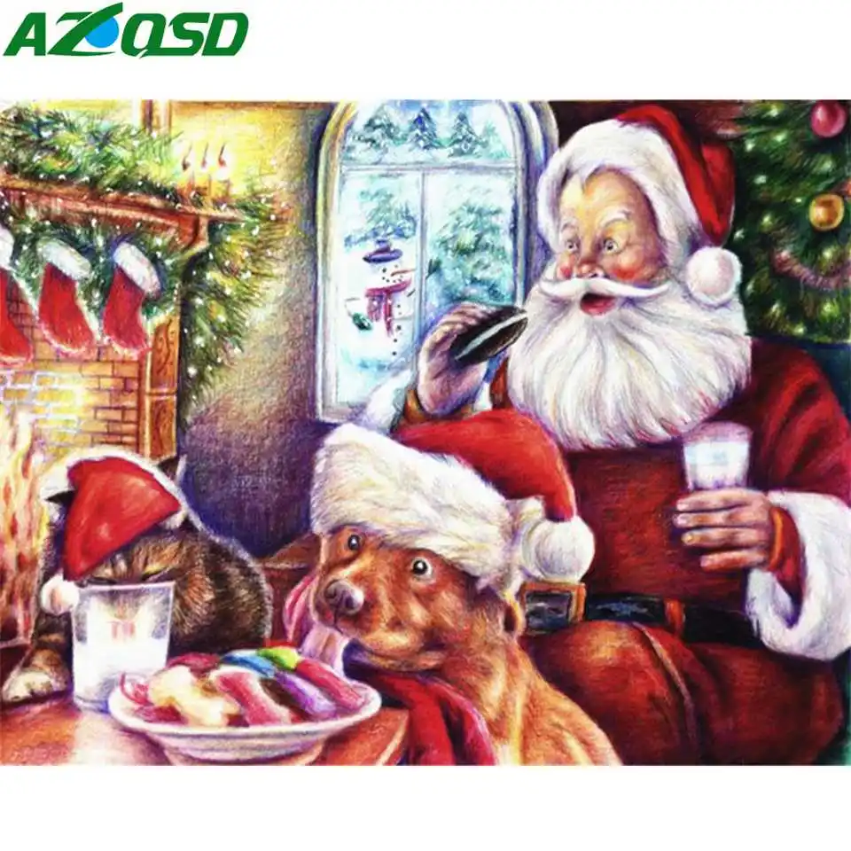 AZQSD Diamond Painting Full Square Santa Diamond Mosaic Cartoon Cross Stitch Christmas 5d Diamond Art Pictures Of Rhinestones
AZQSD Diamond Painting Full Square Santa Diamond Mosaic Cartoon Cross Stitch Christmas 5d Diamond Art Pictures Of Rhinestones
