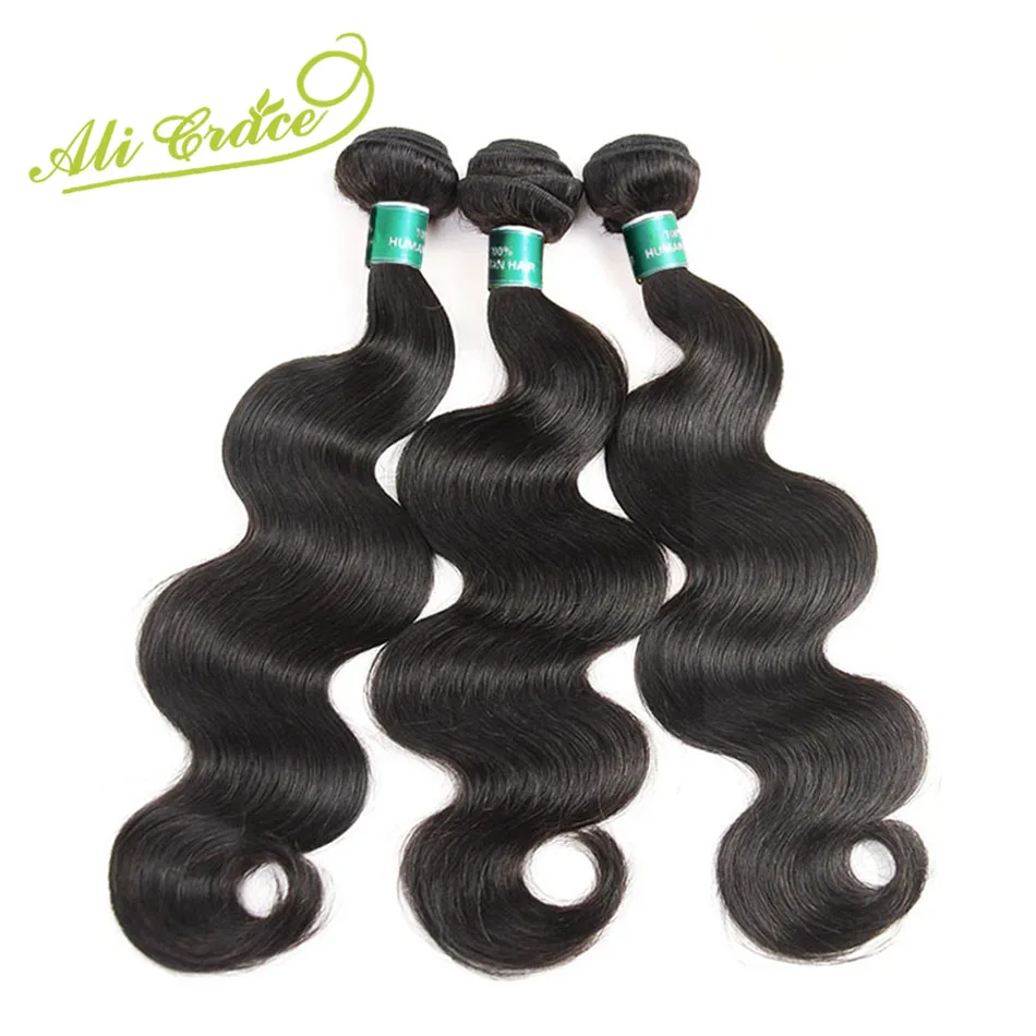 

Ali Grace Hair Malaysian Body Wave Human Hair Extensions 3 Bundles Deal 12-28 Inch 100% Remy Human Hair Weave Natural Color