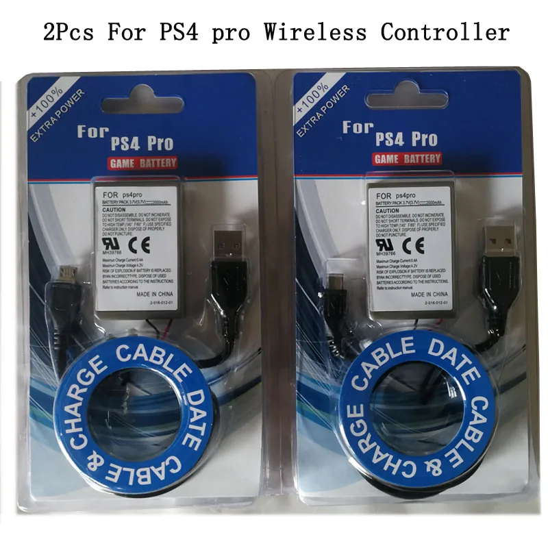 2PCS 2000mAh Battery+USB Charger Cable for Sony PS4 Pro / PS4 Slim Wireless Controller Li-Ion Lithium Chargeable Batteries
2PCS 2000mAh Battery+USB Charger Cable for Sony PS4 Pro / PS4 Slim Wireless Controller Li-Ion Lithium Chargeable Batteries