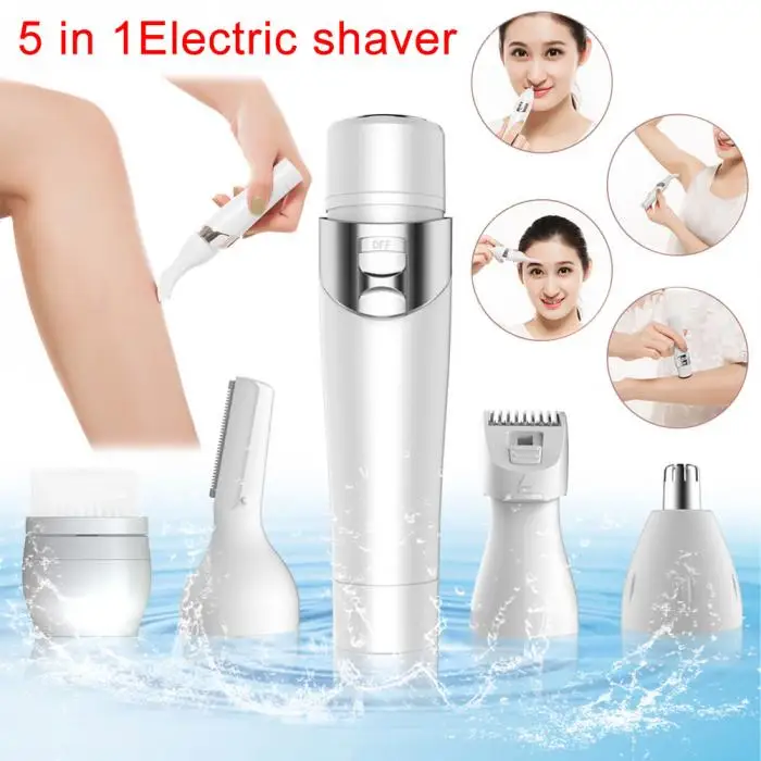 Ladies Electric Shaver 5 in 1 USB Rechargeable Razors Potable Waterproof Painless Hair Remover for Face Body Eyebrow Nose Hair
Ladies Electric Shaver 5 in 1 USB Rechargeable Razors Potable Waterproof Painless Hair Remover for Face Body Eyebrow Nose Hair