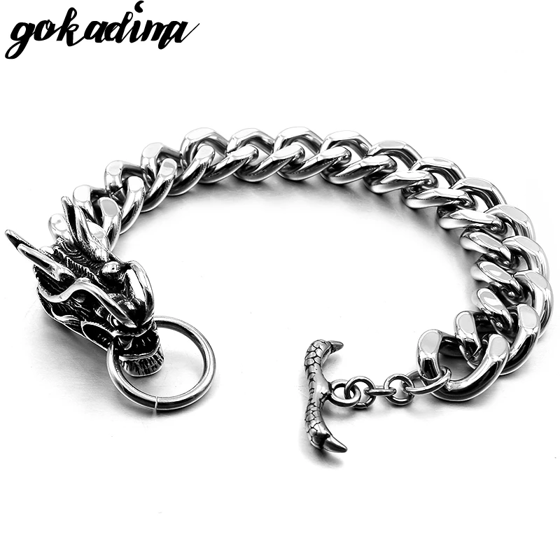 GOKADIMA 316L Stainless Steel Hand Chain Bracelet Dragon Head For Men Jewellery Fashion,HOT SALE, Wholesale,WB082
GOKADIMA 316L Stainless Steel Hand Chain Bracelet Dragon Head For Men Jewellery Fashion,HOT SALE, Wholesale,WB082