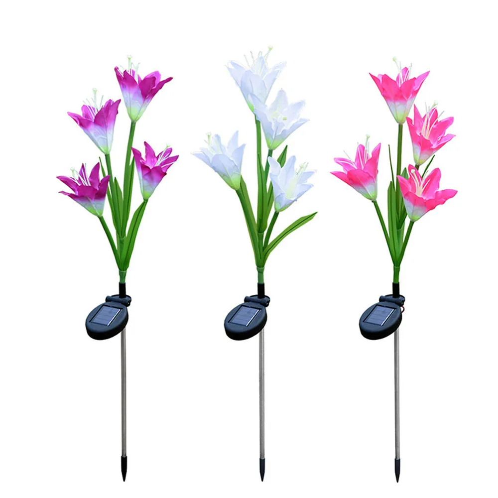3PCS Outdoor Solar Garden Stake Lights with 4 Lily Flower Multi-color Changing LED Solar Stake Lights for Garden Patio Backyard
3PCS Outdoor Solar Garden Stake Lights with 4 Lily Flower Multi-color Changing LED Solar Stake Lights for Garden Patio Backyard