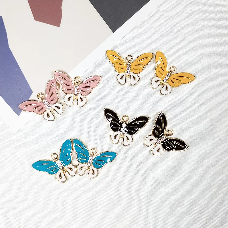 10PC/Lot Cute Butterfly Shape Enamel Charms 17*26mm Black Pink Blue Yellow Alloy Animal Oil Drop Charms
10PC/Lot Cute Butterfly Shape Enamel Charms 17*26mm Black Pink Blue Yellow Alloy Animal Oil Drop Charms