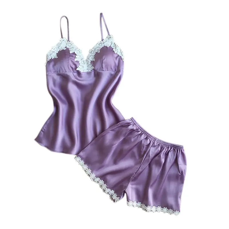 Pajamas Sets For Women Fashion Lace Satin Pajama Summer Nightwear Sexy Lingerie Pajamas Pyjamas Women Homewear New 2018
Pajamas Sets For Women Fashion Lace Satin Pajama Summer Nightwear Sexy Lingerie Pajamas Pyjamas Women Homewear New 2018