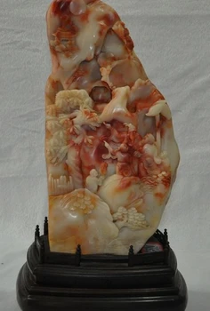 china Natural Shoushan Stone Bloodstone pure hand carved fengshui Figure statue
china Natural Shoushan Stone Bloodstone pure hand carved fengshui Figure statue