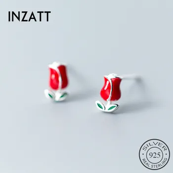 INZATT Real 925 Sterling Silver Romantic Stud Earrings Red Enamel Rose Flower For Women Wedding Fashion Jewelry Cute Bijoux Gift
INZATT Real 925 Sterling Silver Romantic Stud Earrings Red Enamel Rose Flower For Women Wedding Fashion Jewelry Cute Bijoux Gift