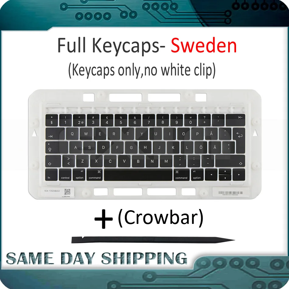 Laptop A1989 A1990 Keyboard Sweden Swedish EU Euro Keycaps Keys key Cap for Apple Macbook Pro Retina 13" 15" Mid 2018 Year
Laptop A1989 A1990 Keyboard Sweden Swedish EU Euro Keycaps Keys key Cap for Apple Macbook Pro Retina 13" 15" Mid 2018 Year