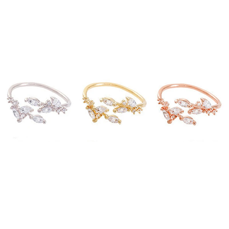 Golden Japanese and Korean style simple leaves zircon opening ring index finger ring leaves ring sweet ladies jewelry
Golden Japanese and Korean style simple leaves zircon opening ring index finger ring leaves ring sweet ladies jewelry
