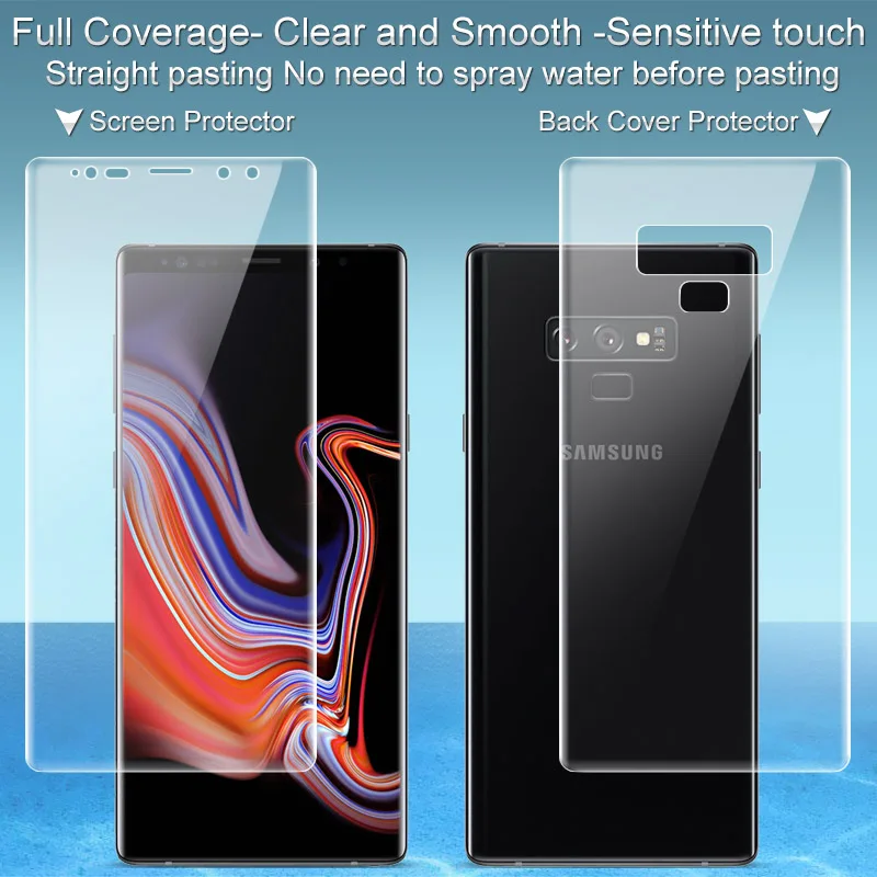 IMAK СПС samsung Galaxy note 9 Экран протектор полный охват спереди + сзади гидрогель пленка