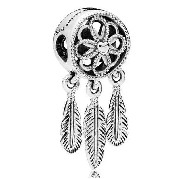 925 Sterling Silver Bead Charm Openwork Flower Feather Spiritual Dream Catcher Pendant Bead Fit Pandora Bracelet Diy Jewelry
925 Sterling Silver Bead Charm Openwork Flower Feather Spiritual Dream Catcher Pendant Bead Fit Pandora Bracelet Diy Jewelry