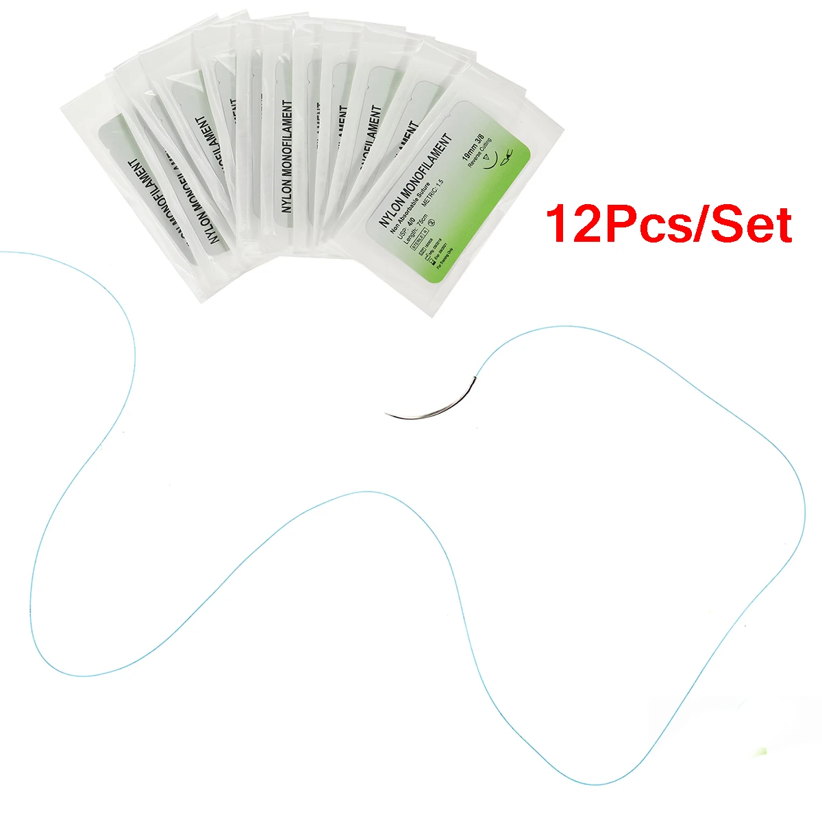 KICUTE 12Pcs Nylon Monofilament Medical Thread With Needle Suture Training Practice 75cm to Improve Medical Technique Exercises
KICUTE 12Pcs Nylon Monofilament Medical Thread With Needle Suture Training Practice 75cm to Improve Medical Technique Exercises