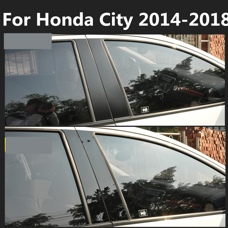 Обшивка окна автомобиля для Honda City 2014 2018 BC колонка блестки мешалки покрытие