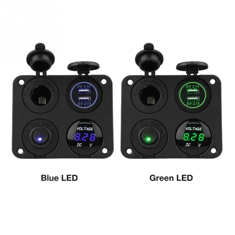 Dual USB Socket Charger LED Voltmeter 12V Power Outlet ON-OFF Toggle Switch Panel for Car Boat Marine RV Truck
Dual USB Socket Charger LED Voltmeter 12V Power Outlet ON-OFF Toggle Switch Panel for Car Boat Marine RV Truck