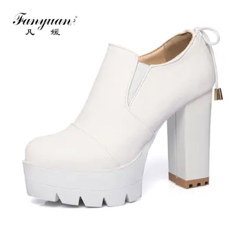 Plus Size 2018 Fanyuan Spring Women Vintage Platform Shoes Round Toe Super High Heels Fashion Elastic Mouth Good PU Women Shoes
Plus Size 2018 Fanyuan Spring Women Vintage Platform Shoes Round Toe Super High Heels Fashion Elastic Mouth Good PU Women Shoes