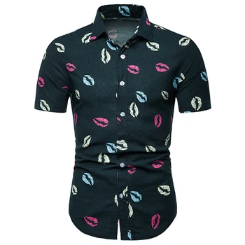 Hot Sale Casual Mens Shirts Fashion Lady Temptation Lips Printed Linen Cotton Short Sleeve Shirts Male Social Streetwear Shirts
Hot Sale Casual Mens Shirts Fashion Lady Temptation Lips Printed Linen Cotton Short Sleeve Shirts Male Social Streetwear Shirts