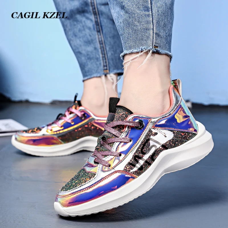 CAGILKZEL 2019 Platform Sneakers Women Shoes Shiny Bling Casual Woman Sport Chunky Shoes Autumn Ladies Shoes zapatos de mujer
CAGILKZEL 2019 Platform Sneakers Women Shoes Shiny Bling Casual Woman Sport Chunky Shoes Autumn Ladies Shoes zapatos de mujer